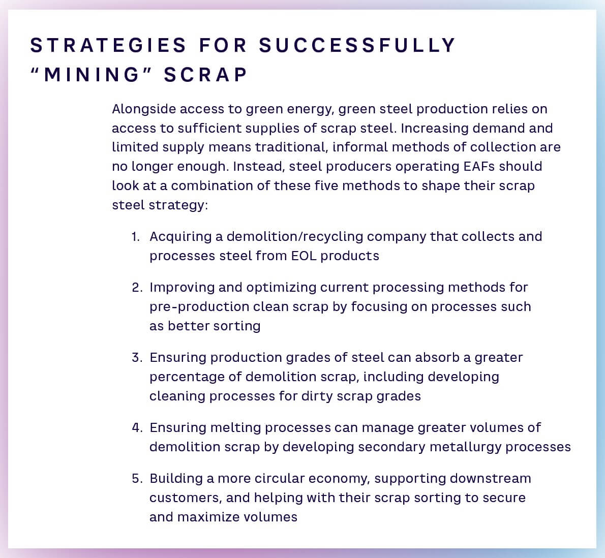 Strategies for successfully mining scrap